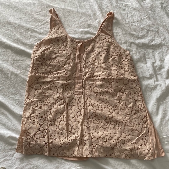 J Crew Lace Overlay Tank Top in Blush - Picture 1 of 8
